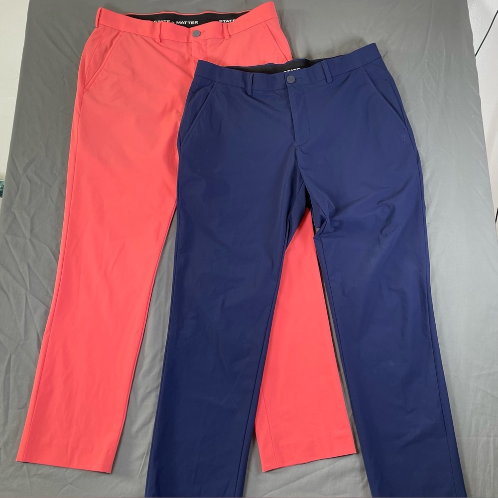 State of Matter Performance Pants Bundle of Two Men's 32x30 Salmon Navy Blue